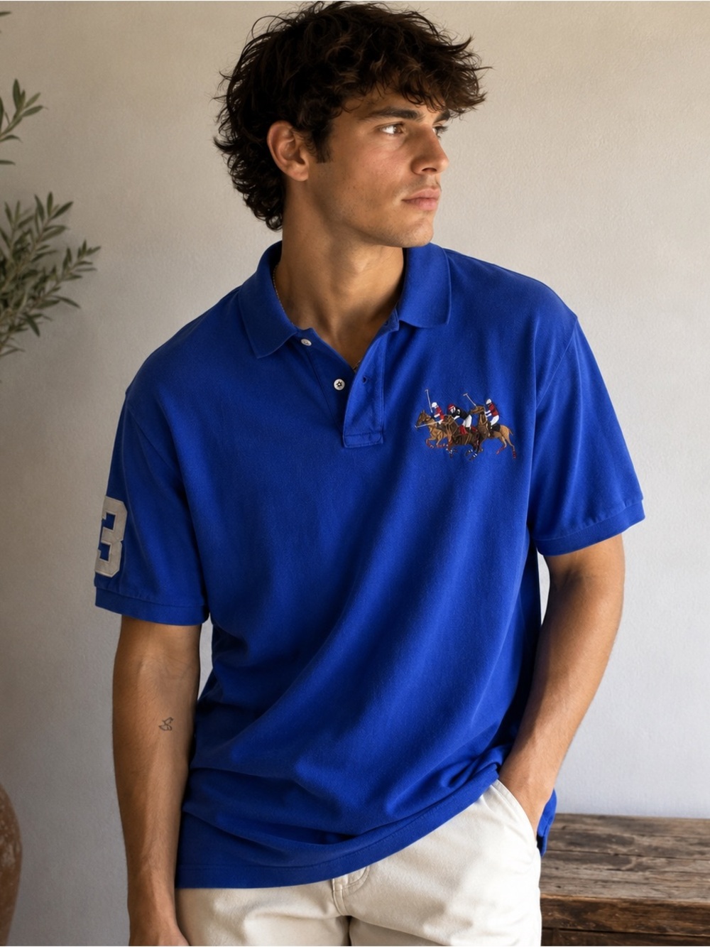 Polo Ralph Lauren Big Pony Polo Shirt Blue Preppy‎ Yacht Club Old Money XL